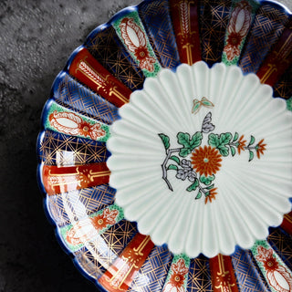 Old Imari style frills plate 5.9in　[Hasami-yaki]