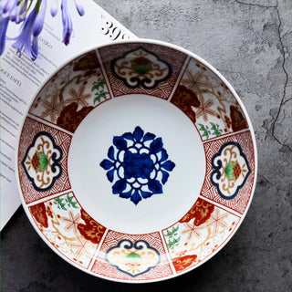 Old Imari style main deep plate 9.6in［Hasami-yaki］