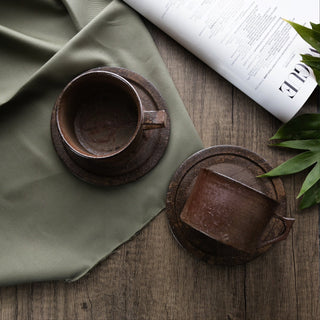 Pottery cup＆saucer［Bizen-yaki］