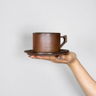 Pottery cup＆saucer［Bizen-yaki］