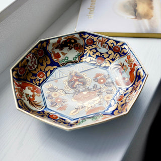 Old Imari style platter 9.3in  [Hasami-yaki]