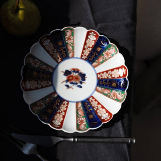 Old Imari style frills plate 7.2in　[Hasami-yaki]