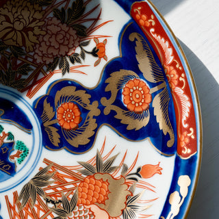 Old Imari style vivid large plate 8.2in [Hsami-yaki]