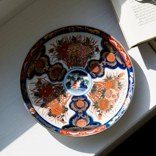 Old Imari style vivid large plate 8.2in [Hsami-yaki]