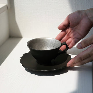 Crazing cup&saucer set［Hagi-yaki］