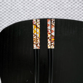 Yosegi black chopsticks［Hakone marquetry］