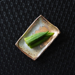 Gold accents mini plate 3.5in【shigaraki-yaki】