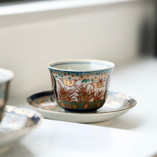 Old Imari style 4design cap&saucer [Hasami-yaki]