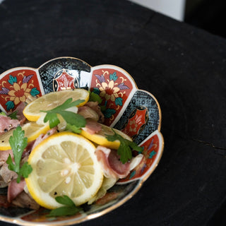 Old lmari style flower bowl 6in [Hasami-yaki]