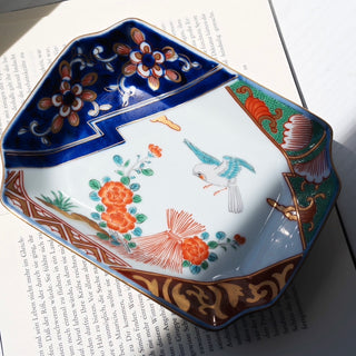 Old Imari style rectangle plate 6.2in [Hasami-yaki]