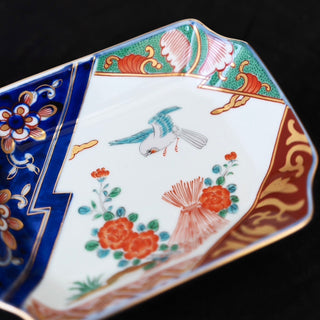 Old Imari style rectangle plate 6.2in [Hasami-yaki]