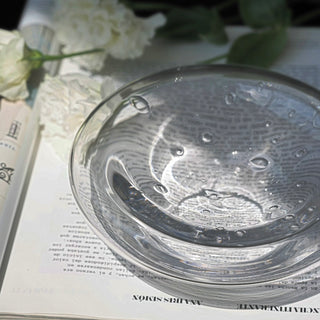 Clear bubbles plate 7in［Glass］