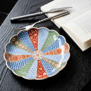 Old Imari style main plate 7.6in  [Hasami-yaki]