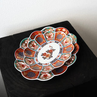 Old Imari style large oval plate 9.6in  [Hasami-yaki]