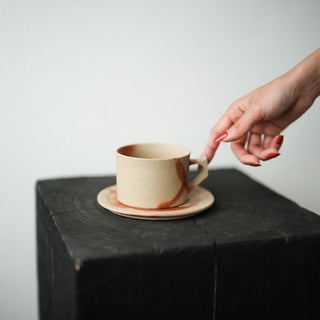 Pottery cup＆saucer［Bizen-yaki］