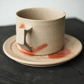 Pottery cup＆saucer［Bizen-yaki］