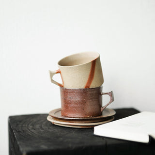 Pottery cup＆saucer［Bizen-yaki］