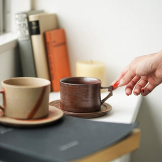 Pottery cup＆saucer［Bizen-yaki］