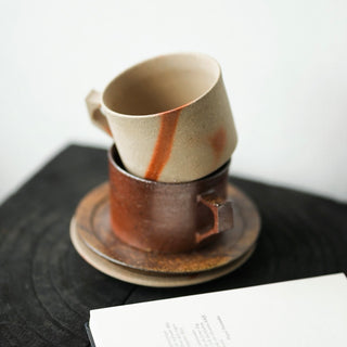 Pottery cup＆saucer［Bizen-yaki］